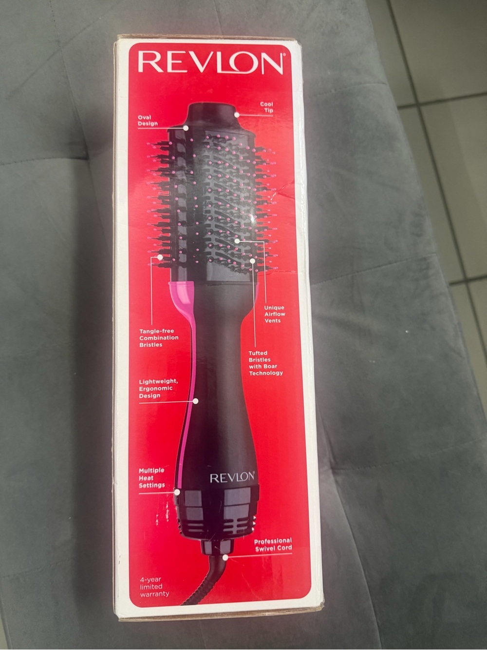 Revlon Black and Pink Hot Air Styling Brush new